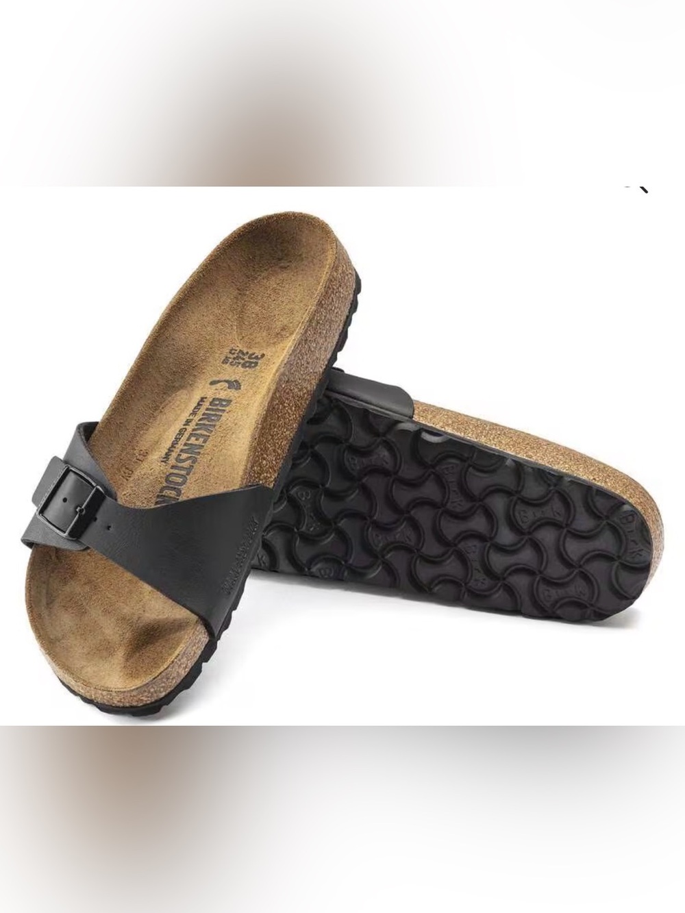 Birkenstock Men’s Black Madrid Single Strap Sandal Size 39